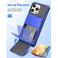 thumbnail image 2 of Funda tipo cartera COOYA para iPhone 16 Pro Max de 6,9 pulgadas con ranura para tarjetas, color azul, 2 of 7