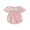 Pink, variant on Toddler 0-18M Girls Romper, Short Sleeve Doll Collar Plaid Flower Infant Bodysuit Summer Clothes