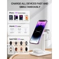 thumbnail image 3 of Miroddi Magnetic Wireless Charging Station Compatible for iPhone, Apple Watch, AirPods, 3-in-1 Wireless Charging Stand with 20W Quick Charger, Gifts for Him Her, White, 3 of 7