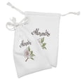 thumbnail image 2 of Almond Blossom Fabric Pouch Set of 2, Hand Drawn Almond Blossom on a Branch with Leaves Garden Growth, Drawstring Bag for Toiletries Masks and Favors, 9" x 6", Pale Pink Green Brown, by Ambesonne, 2 of 2