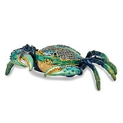 Jere Luxury Giftware Bejeweled CHESAPEAKE Blue Crab Pewter and Enamel Trinket Box and Matching Pendant Charm