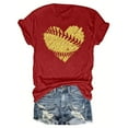 thumbnail image 2 of Giftesty Blouses for Women Dressy Casual Women's Baseball Sport Printed T-shirt with Round Neck and Short Sleeved Top, 2 of 4