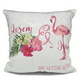 thumbnail image 1 of Reversible Flamingo Mermaid Sequin Magic Throw Pillow 16" Square-5 Designs (Flower Flamingo, Case+Insert), 1 of 2