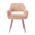 thumbnail image 6 of Dining Chairs with Faux Fur, Mid Century Side Chairs with Solid Painting Steel Leg for Dining Room, Vanity Chair Desk Chair Small Home Office, Camel, 6 of 9