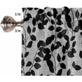 thumbnail image 5 of Kitchen Curtains Set, Grey Black Botanical Kitchen Curtains and Valances Set, Pastoral Spring Floral Summer Art Rod Pocket Tier Curtains 36 Inch Length for Cafe/Bedroom Windows, 5 of 6