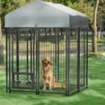 thumbnail image 2 of Waleaf 4x4x6 FT Outdoor Dog Kennel for Large Dogs,Large Outdoor Dog Kennel,Pet Dog Run Enclosures for Dog Crate Outdoor Metal Galvanized Welded with Waterproof UV-Resistant Cover and Secure Lock, 2 of 7