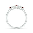 thumbnail image 2 of ANGARA Natural Half Eternity Five Stone Ruby and Diamond Wedding Band in 14K White Gold for Women (Size-2.8mm) | July Birthstone, Birthday, Anniversary, Jewelry Gift for Women | Natural Ruby Ring, 2 of 9