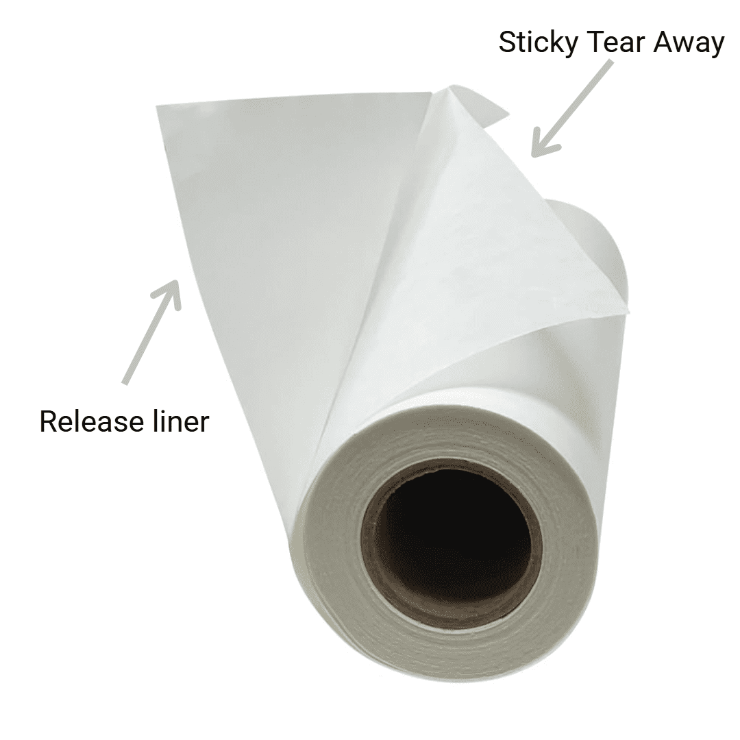 H.B.I. Products Self Adhesive Tear Away Embroidery Stabilizer 12" x 10 Yards for Machine Embroidery - Peel & Stick - Sticky Tear Away