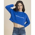 thumbnail image 2 of Moomaya Full Sleeves Boxy Crop Top , Round Neck Cotton T-Shirt Top For Women, 2 of 9