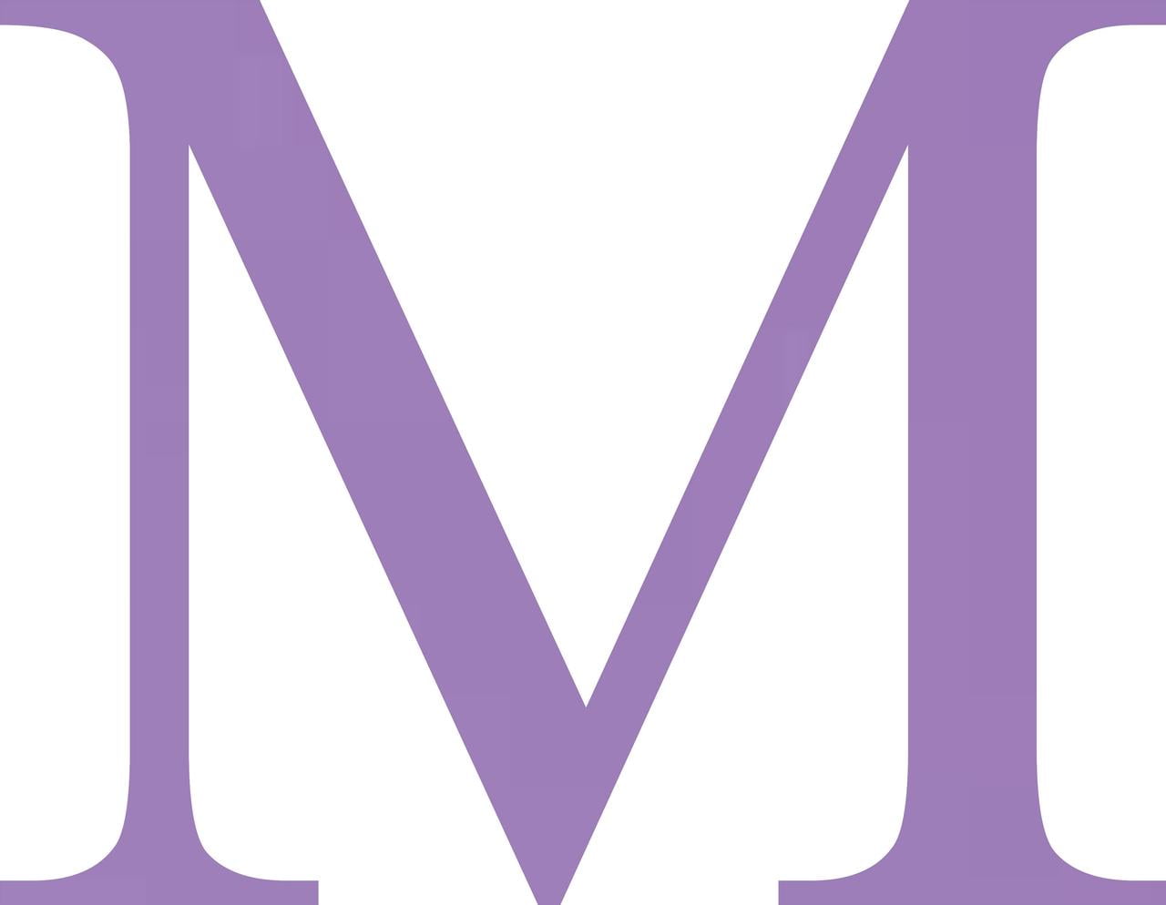 Acrylic Letter M Times, 2'' Tall Lavender Acrylic Sign Letter, Choose