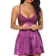 thumbnail image 3 of Ropa de dormir de encaje Lencería de mujer Conjunto de ropa interior de camisón con correa para niña, Morado, S Guardurnaity XX000068-03, 3 of 7