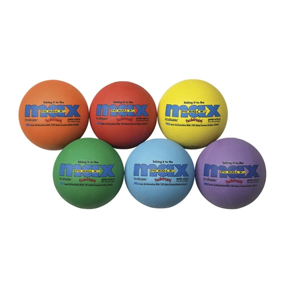 Sportime Max Playground Balls, 8-1/2 Inches, Multiple Colors, Set of 6