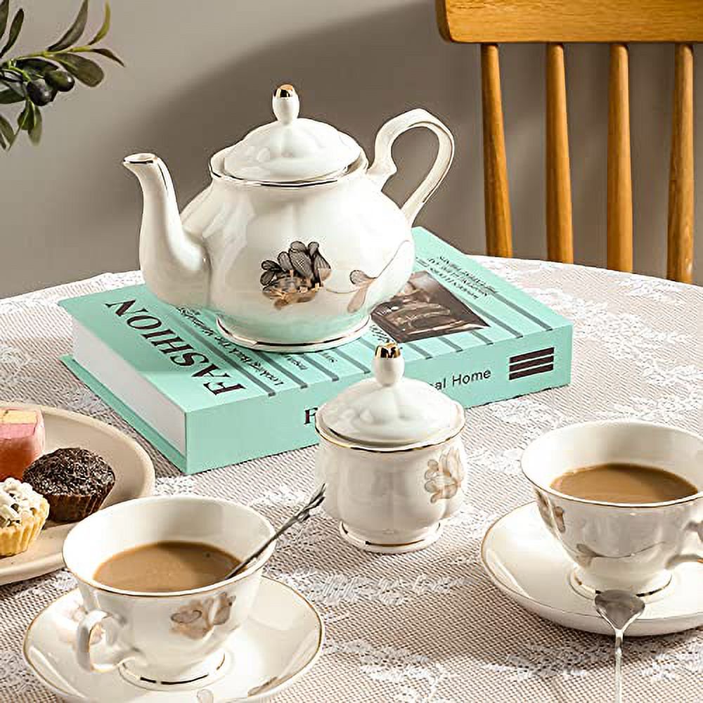 食器   Tea Set Porcelain Tea Set Tea Gift Sets with Tray Tea Cup Teapot Set