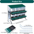 thumbnail image 2 of Eastvita Green 8-Compartment Metal Chicken Nesting Box with Legs, 2 of 7