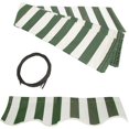 thumbnail image 3 of ALEKO Auvent Rétractable pour Patio de Maison 10x8 Pi, Couleur Rayée Verte et Blanche, 3 of 8