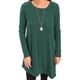 thumbnail image 2 of Sonducket Top de mujer de manga larga de color sólido vestido de otoño con botones laterales divididos suéter con dobladillo irregular Prendas para la parte del cuerpo Verde L, 2 of 4