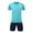 Light Blue, variant on HOMADLES Teen Boys Sets 2 Piece Breathablle Tee and Elastic Waist Short Outfits Light Blue M