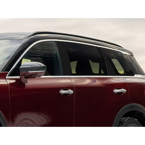 Rvinyl Pillar Post Window Trim Compatible with Infiniti QX60 2023-2024 - Gloss (Black)