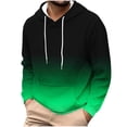 thumbnail image 2 of COSFO Men Hoodies Athletic Gradient Flannel Big and Tall Hooded Sweatshirts Drawstring Loose Fit with Pocket Long Sleeve Pullover Mens Shirts, 2 of 5