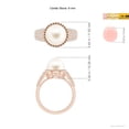 thumbnail image 5 of ANGARA Freshwater Cultured Pearl and Coffee Diamond Halo Ring in 14K Rose Gold for Women | June Birthstone, Birthday, Anniversary, Jewelry Gift for Women | Pearl Ring, 5 of 8