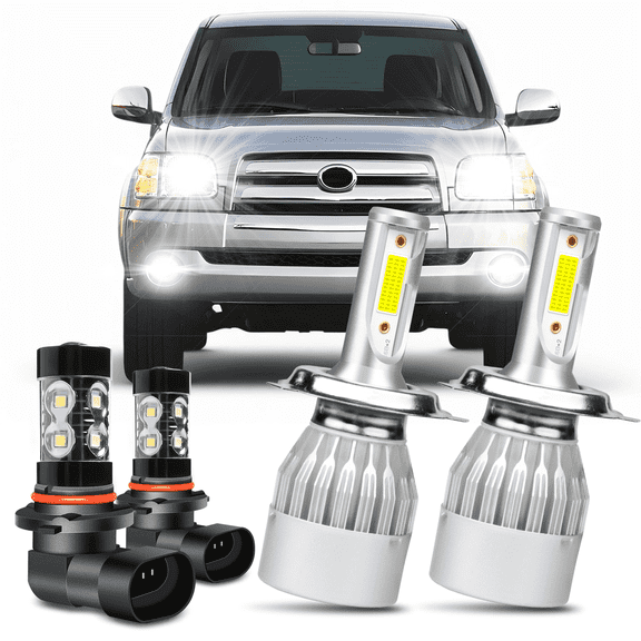 For 2000-2006 Toyota Tundra 2001 2002 2003 2004 2005 LED Headlight Fog Light Bulb Combo Kit White