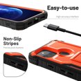 thumbnail image 5 of ExoGuard For Google Pixel 5 Case, Phone Case with Screen Protector and Kickstand (Orange), 5 of 7
