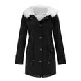 thumbnail image 2 of Shiusina Women's Warm Hooded Thick Padded Outerwear Big Collar Jackets Black S, 2 of 9