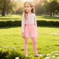 thumbnail image 5 of Ruyang Toddler Girls Leggings Star Sequin Decor Mesh Tulle Skirt Leggings Kids Elastic Waist Dance Skirt Pants School Performance Trousers, 5 of 7
