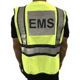 thumbnail image 2 of LINE2design High Visibility Front Pocket Safety Vest With Reflective Strips & EMS ANSI Polyester Fabric Yellow with Navy Trim, S-XXL, Average Size is Large, 2 of 4
