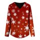 thumbnail image 4 of Camiseta de manga larga con cuello en V suelta con estampado de copos de nieve de Navidad informal para mujer Top Fridja  FKASFK3327, 4 of 4