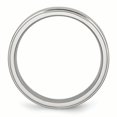 thumbnail image 2 of Stainless Steel 6mm Ridged Edge Ring Man Wedding Classic Flat W/edge  For Dad Mens  For Him, 2 of 10
