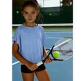thumbnail image 7 of Toddler Girls Short Sleeve Quick Dry solid color short sleeve shirt Athletic 24 Months 2t 3t 4t 5t 6t 7t T-Shirt Active Gym Crew Neck Tops Teens Kids Sports Workout Wear Gibobby,9-10 Years,Blue, 7 of 7
