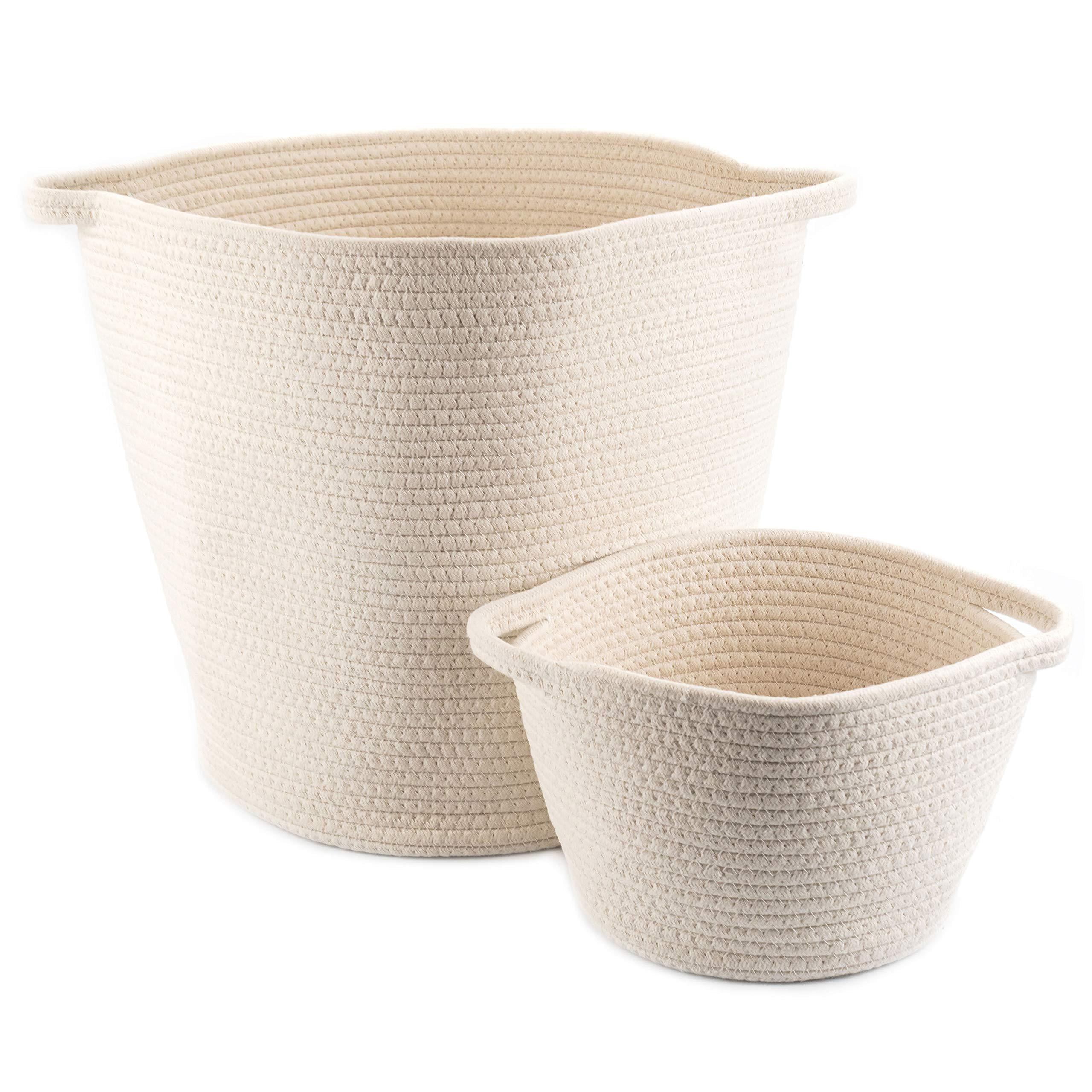 Aus Stock 20"x15" Extra Large Storage Basket with Lid Cotton Rope Basket Cover 