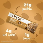 Quest Protein Bar, Chocolate Chip Cookie Dough Flavored, 21g Protein, Gluten Free, 1 Count