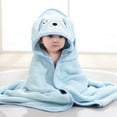 thumbnail image 4 of hiryomu Baby Bath Time Essentials Hooded Baby Bath Towel Coral Fleece Quick Water Absorbent Cartoon Design 80 X 80cm Ideal for Newborn to Toddler for Boys, 4 of 8