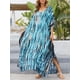 thumbnail image 5 of Vestido Irfora Vestido maxi de gran tamaño para mujer Tie Die Printed V Neck Beach Robe Cover Ups Irfora Vestido, 5 of 7