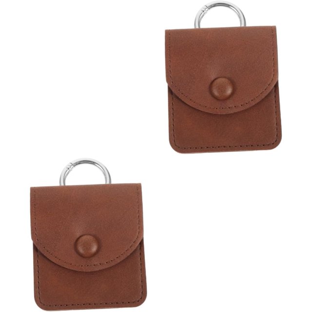 Wekity 2pcs Portable Headphone Hanging Bag Key Fob Purses Keychain Coin Purse Stuff Bag Headphone Bag Ear Buds Case Keyring Headset Case Miss Aluminum Alloy Small Change Small Smoke-0624