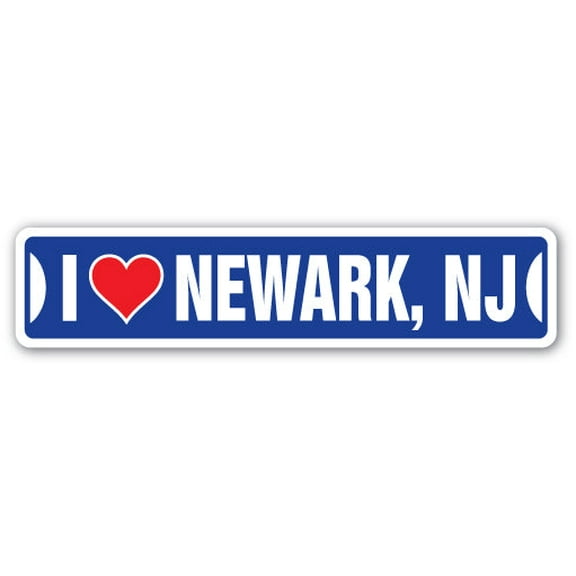 I LOVE NEWARK NEW JERSEY Street Sign nj city state us wall road décor gift