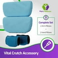 thumbnail image 3 of Crutch Pillows Set - Moisture Wicking Under Arm Crutches - For Standard Crutches - Blue, 3 of 8