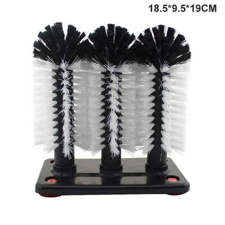 

CKCL Glass Cup Washer Brush Cleaner Household 3-head Suction Cup Cleaning Brush