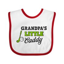 Inktastic Grandpas Little Caddy with Golf Club and Ball Boys or Girls Baby Bib