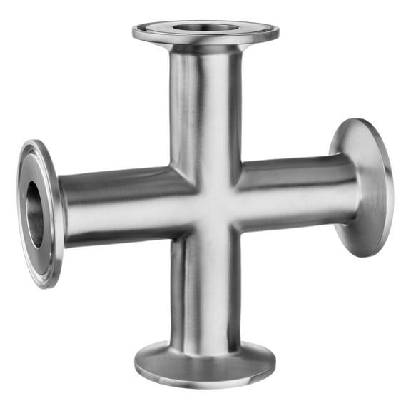 Sanitary Fitting - 304 Stainless Steel - Quick-Clamp - Cross - 3" Tube OD