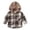 Coffee, variant on Krdevn Kids Plaid Button Up Hooded Shirt Long Sleeve Casual Hooded Top with Chest Pocket Coffee,6-7 Years