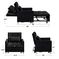 thumbnail image 7 of Convertible Sleeper Sofa Chair Bed, 3-in-1 Single Adjustable Chair Bed with Pillow Multi-Functional Velvet Sleeper Chair Lounge Chair for Living Room Dorm, Apartment, Bedroom or Office, Black, 7 of 7