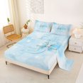 thumbnail image 2 of Manfei Kawaii Bowtie Queen Sheets,Lovely Initial S Queen Sheet Sets,Blue,4pcs, 2 of 6