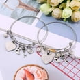 thumbnail image 3 of Turandoss Initial Charm Bracelets for Women Gifts Dainty Stainless Steel Bangle Letter A-Z Jewelry Birthday Christmas Gift for Women Her, 3 of 6