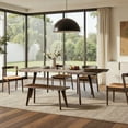 thumbnail image 2 of Accent Chairs Capri Woven Seat Oak Wood Dining Chair Dark Brown Red Oak,Fabric Accent Chairs, 2 of 16