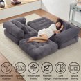 thumbnail image 5 of Puremind Folding Sofa Bed, Convertible Floor Couch for Adults and Kids, Corduroy Foldable Futon Sofa Bed with Armrest for Living Room/Bedroom, Gray, 5 of 8