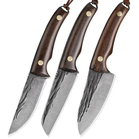 3.5 Fixed Blade Hunting Knife Set Knife Boning Knives Meat Carving Knife Bushcraft Butcher Knives with Lanyard