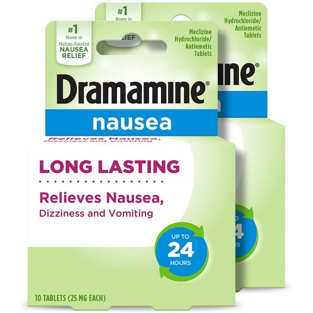 DramamineN Long Lasting Formula Nausea Relief 10 Count 2 Pack
